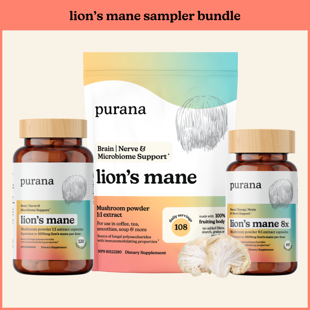 The Ultimate Lion's Mane Bundle - Lion's Mane Powder, Lion's Mane 1x Capsules, and Lion's Mane 8x Capsules (US)